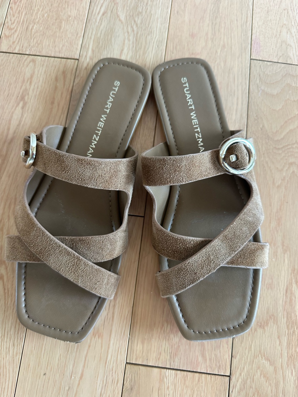 Stuart Weitzman Sai Suede Slide Sandals Size 9.5